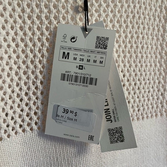 Zara Knit White Dress - Picture 5 of 6